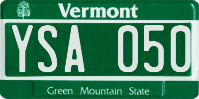 VT license plate YSA050