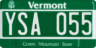 VT license plate YSA055