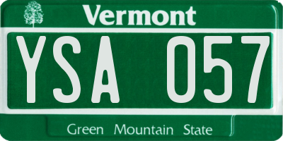 VT license plate YSA057