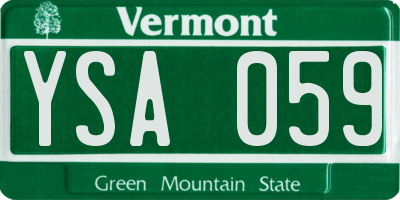 VT license plate YSA059