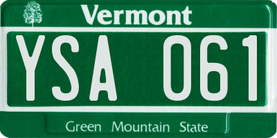 VT license plate YSA061