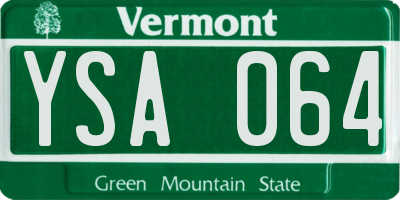 VT license plate YSA064