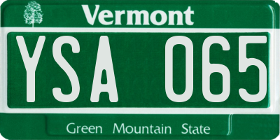VT license plate YSA065