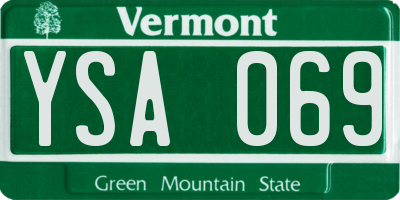 VT license plate YSA069