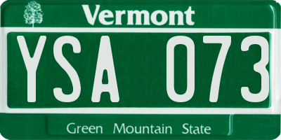 VT license plate YSA073