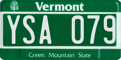 VT license plate YSA079