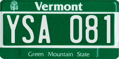 VT license plate YSA081