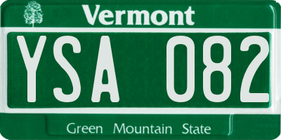 VT license plate YSA082