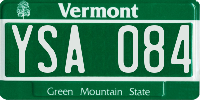 VT license plate YSA084