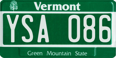 VT license plate YSA086
