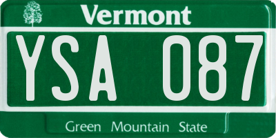 VT license plate YSA087