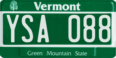 VT license plate YSA088