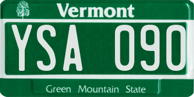 VT license plate YSA090