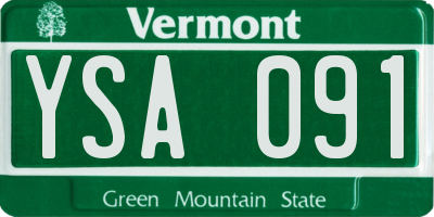 VT license plate YSA091