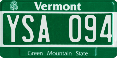 VT license plate YSA094