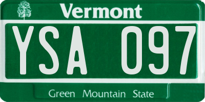 VT license plate YSA097