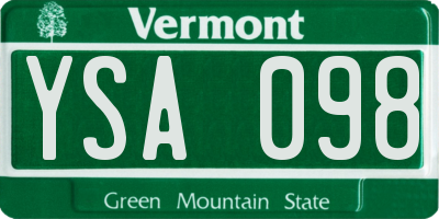 VT license plate YSA098