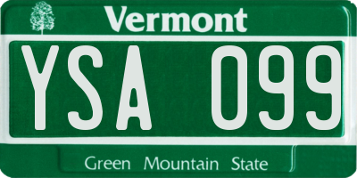 VT license plate YSA099