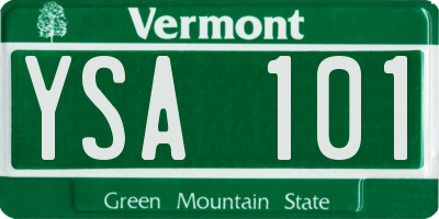 VT license plate YSA101
