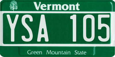 VT license plate YSA105