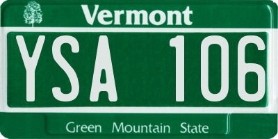 VT license plate YSA106