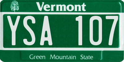 VT license plate YSA107