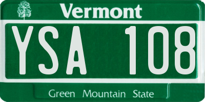 VT license plate YSA108
