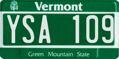 VT license plate YSA109