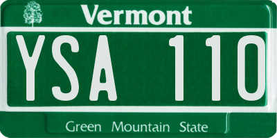 VT license plate YSA110