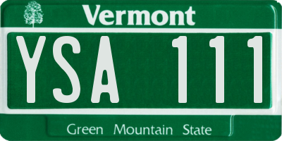 VT license plate YSA111