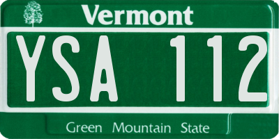 VT license plate YSA112