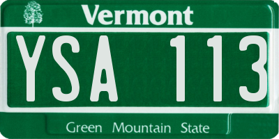 VT license plate YSA113