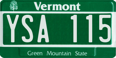 VT license plate YSA115