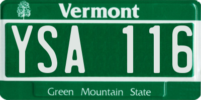 VT license plate YSA116