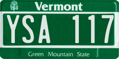 VT license plate YSA117