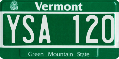 VT license plate YSA120