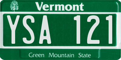 VT license plate YSA121