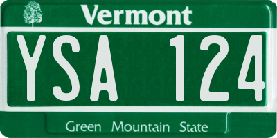 VT license plate YSA124