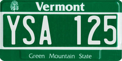 VT license plate YSA125