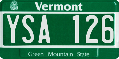 VT license plate YSA126