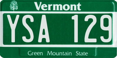 VT license plate YSA129