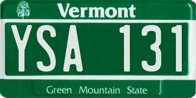 VT license plate YSA131