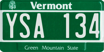 VT license plate YSA134