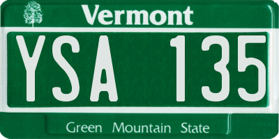 VT license plate YSA135