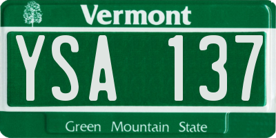 VT license plate YSA137