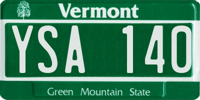 VT license plate YSA140