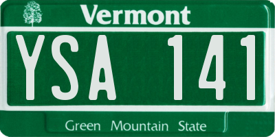 VT license plate YSA141