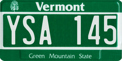 VT license plate YSA145