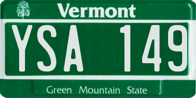 VT license plate YSA149