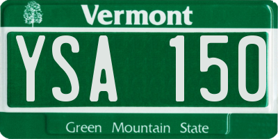 VT license plate YSA150